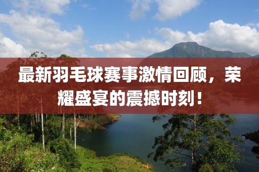 最新羽毛球賽事激情回顧，榮耀盛宴的震撼時刻！