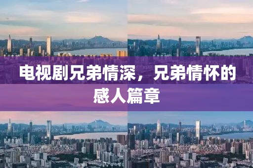 電視劇兄弟情深，兄弟情懷的感人篇章