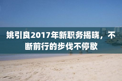 姚引良2017年新職務揭曉，不斷前行的步伐不停歇