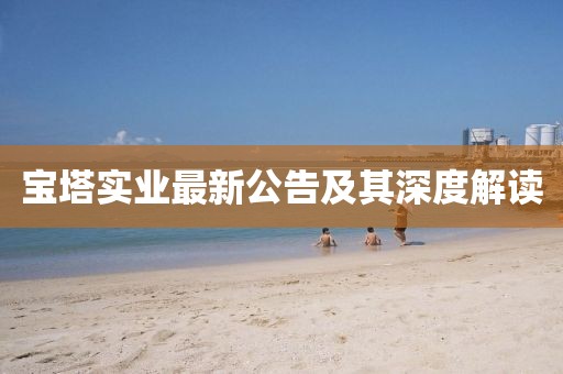 寶塔實(shí)業(yè)最新公告及其深度解讀