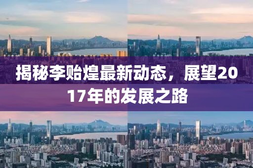 揭秘李貽煌最新動(dòng)態(tài)，展望2017年的發(fā)展之路