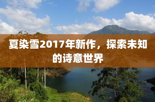 夏染雪2017年新作,探索未知的詩(shī)意世界